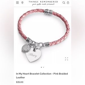 Pink Braided Leather Bracelet-In My Heart